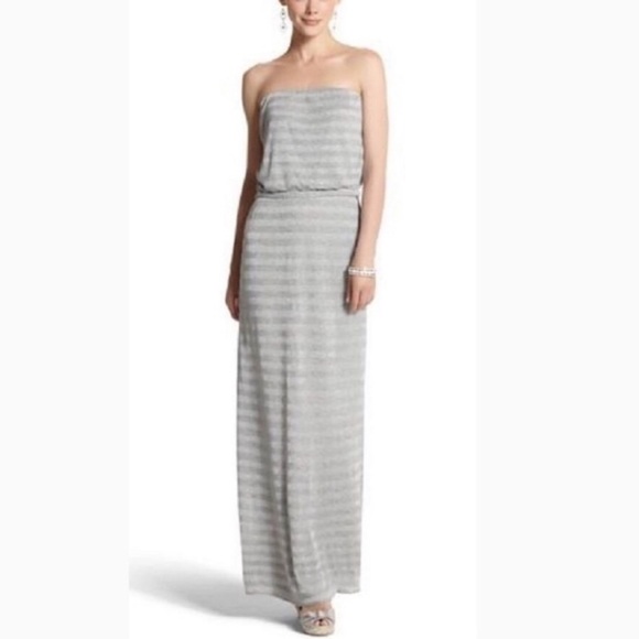 White House Black Market Dresses & Skirts - WHBM Striped Metallic Maxi Dress.  Size Small